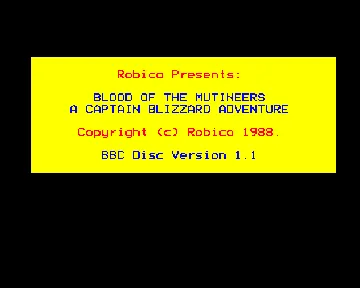 Blood of the Mutineers v1.1 (1988)(Robico)[h TSTH] screen shot title